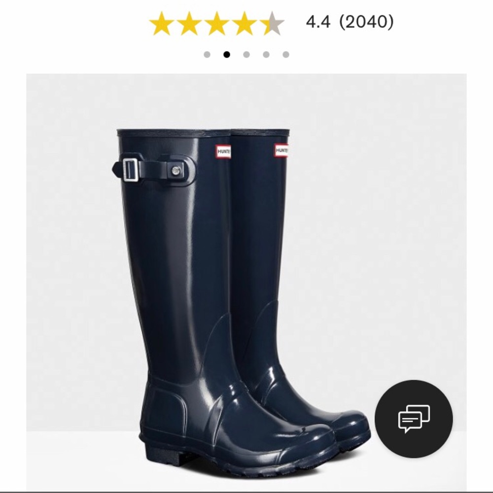Original Tall Gloss Rain Boots: Navy. Never worn